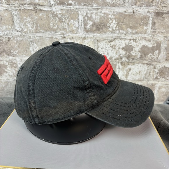 ESPN Hat Cap Strap Back Mens One Size Black Red Embroidered Dad Cap Baseball - Picture 5 of 9